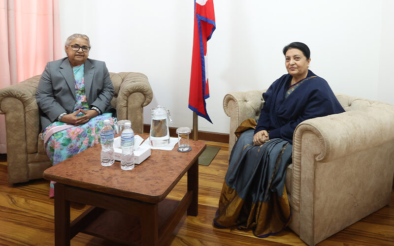 सिंहदरबार आगजनीपछि पूर्वराष्ट्रपति भण्डारी र प्रधानमन्त्री कार्की बीच औपचारिक भेट