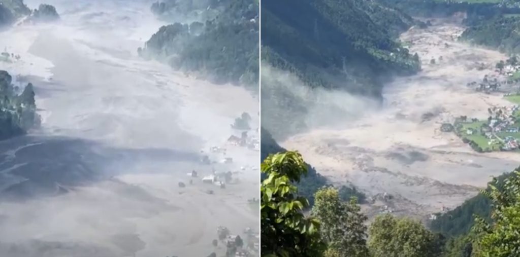 तिब्बततर्फबाट आएको बाढीले टिमुरे बजारमा क्षति